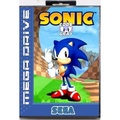 Sonic Code Gray 16 bit MD Game Card With Retail Box For Sega Megadrive/Genesis