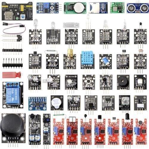 45-in-1 sensor module starter kit Linear magnetic sensor Buzzer module and Temperature sensor module