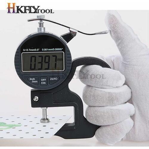 Width Measuring Instruments 0-12.7mm 0.01mm/0.001mm Thickness Gauge Press Type LCD Digital Micrometer Thick Gauge Indicator