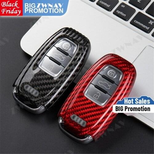 Carbon Fibre Key Case For Audi A4L 2013 2015 2016 A5 2013 2012 2014 2016 A6 2015 A7 2012 2013 2014 2016 S7 Replacement Key Case