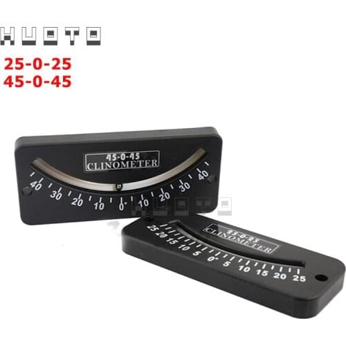 HUOTO 25-0-25 Inclinometer and Tilt Gauge 45-0-45 Glass Tube Inclinometer slope protractor angle meter