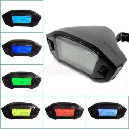 Universal Tachometer ATV Motorcycle LCD Digital Speedometer Odometer KMH Gauge Backlight Motorcycle Odometer for 2,4 Cylinders