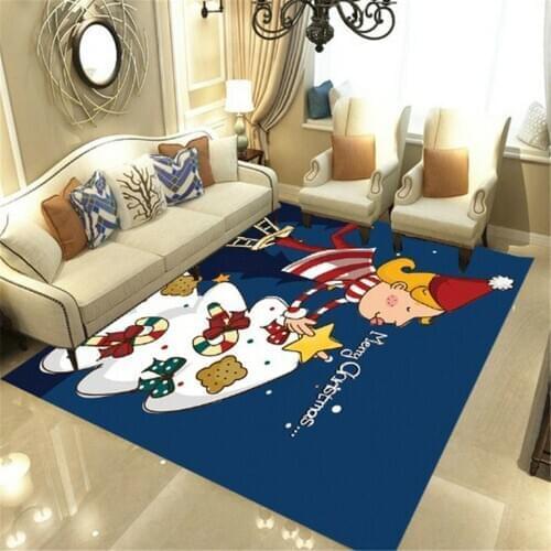 Merry Christmas Carpet Square Anti-Skid Area Floor Mat 3D Rug Non-slip Mat Dining Room Living Room Soft Bedroom Carpet 01