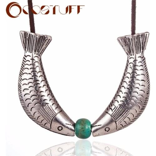 Choker Necklaces Women Statement necklaces & pendants Vintage Fishes Pendant Woman necklace collares kolye colar collier jewelry