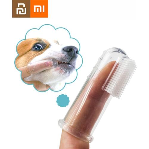 Xiaomi Super Soft Pet Finger Toothbrush Dog Brush Bad Breath Tartar Dog Cat Cleaning Silica Gel Teeth Care Tool Pet Supplies Mi