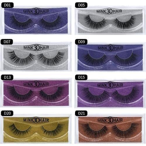 1 pair 3D Handmade Mink Eyelashes individual Natural False Eyelashes for Beauty Makeup fake Eye Lashes Extension for D Series