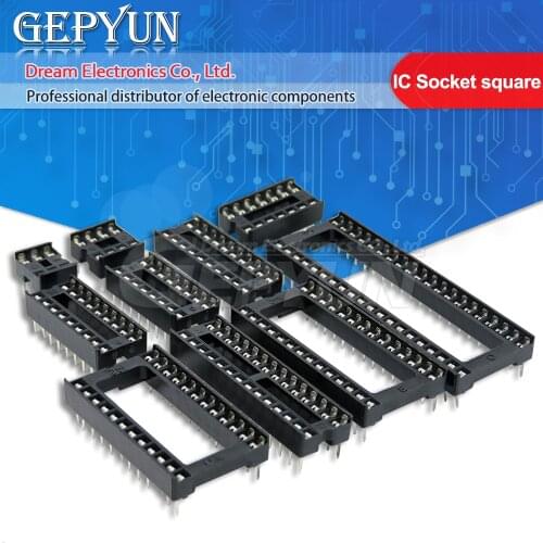 10PCS IC socket square hole Narrow Wide DIP6 DIP8 DIP14 DIP16 DIP18 DIP20 DIP24 DIP28 6PIN 8PIN 14PIN 16PIN 18PIN 20PIN 24PIN