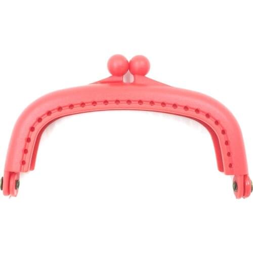2PCS Red Semicircle Arch 8.5cm Plastic Purse Bag Frames Kiss Clasps Clutch Buckle Handbag Handle Lock DIY Luggage Accessories