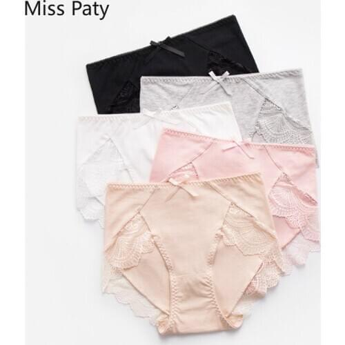 5pcs/lot sexy lace women underwear cotton seamless high waist panties large size briefs black plus size lingerie for women XXXL