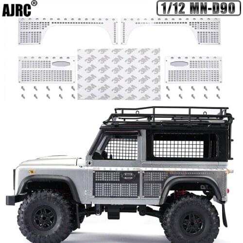 AJRC 1/12 MN-D90 modified parts car shell large enclosure body anti-skid plate stainless steel decorative sheet Toy car parts