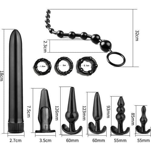 10 Pcs Vibrator Butt Anal Plug Set Vibration Anus Vibrating Butt Beads Kit Sexual Prostate Massager Adult Sex Toys For Couples