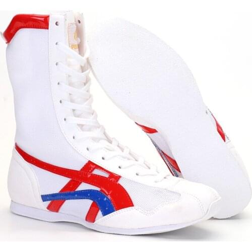 Autumn 2021 Boxing Shoes Men Red Women Boots High Quality Unisex Wrestling Boots Breathable Mesh pro wrestling Shoe Size 36-45