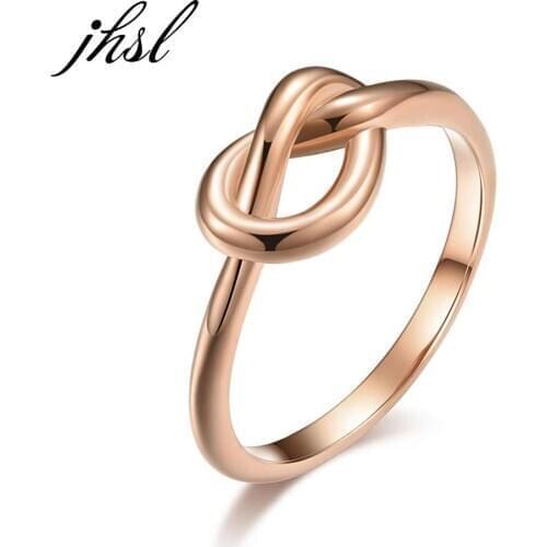 JHSL Brand 2mm Luxury Stainless Steel Women Rings Black Rose Gold Silver Color US size 4 5 6 7 8 9 10 11