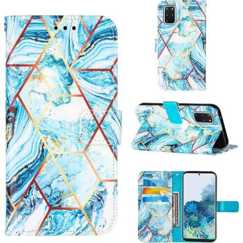 Marbled Pattern PU Leather Cover For Samsung Galaxy S20+ Case S20 Ultra Wallet Kickstand Protective Cover S20plus Funda
