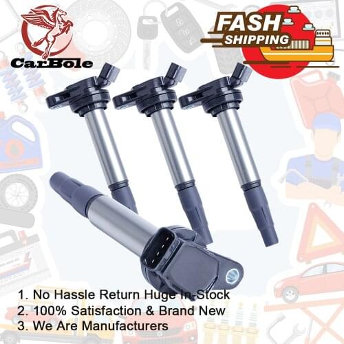 Black Ignition Coil Packs 4Pcs Set For Toyota Corolla Matrix Prius Scion xD 1.8L L4 UF619 High Performance Coil Car Accessories