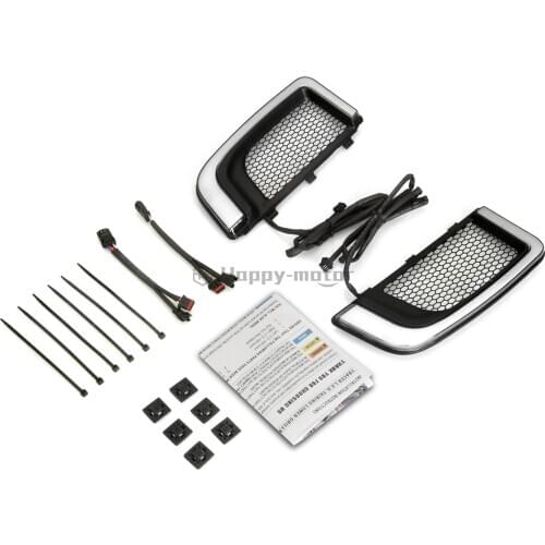 Black LED Fairing Lower Grills Turn Signal Running Light For Harley Touring FLHXSE CVO Street Road Electra Glide FLHTK