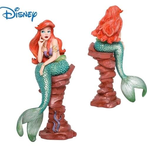 Disney Genuine Ariel Princess Anime Figures Dolls Ornaments Cute Cartoon Action Figure Collection Resin Model Toys Boxed Gifts