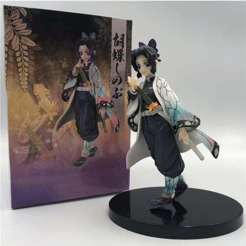 Demon Slayer Kimetsu no Yaiba Kochou Shinobu Thunderclap Action Figures Toy Anime Tanjirou Nezuko Figurine Model Toy 14cm