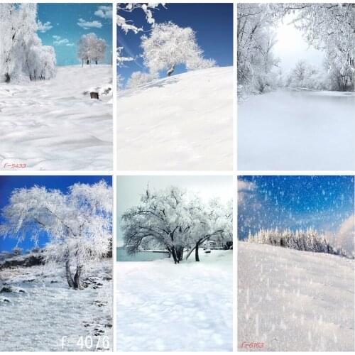 Winter Natural Scenery Photography Background Forest Snow Landscape Travel Photo Backdrops Studio Props 21514 AF-37