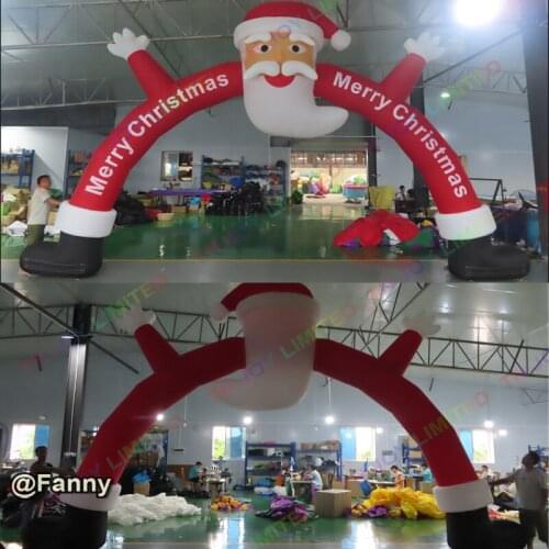 8m Giant Merry Christmas Arch Inflatable Santa Old Man Arch For Sale, Free Door Shipping