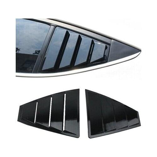 Glossy Black Rear Window Shutter Cover 2pcs for Hyundai Elantra Sedan 2016-2019
