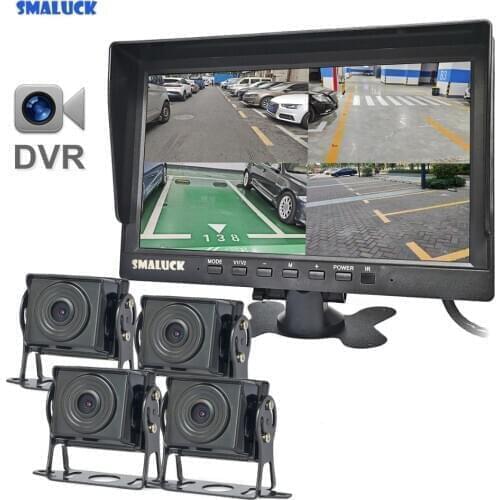 DIYSECUR AHD 10.1" 4 Split QUAD IPS HD Backup Monitor 2000000 Pixels AHD Rear View Car Camera Waterproof with Video Recording