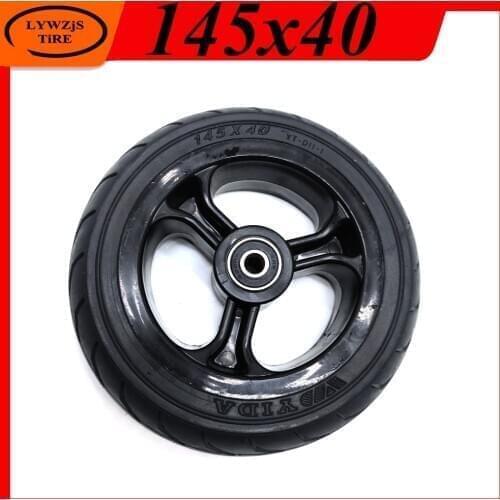Electric Scooter Wheel 145x40 Solid Tire for Fast Wheel F0,Jackhot Carbon Fiber Scooter 5.5 Inch Solid Tire with Plastic Rim