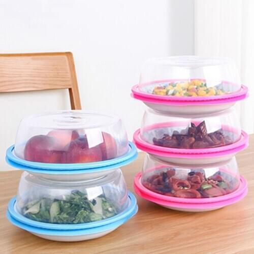 2Pcs Microwave Oven Food Heating Anti-splash Covers Transparent Food Keep Fresh Lid Refrigerator Lid Sealing Cover Kitchen Tool