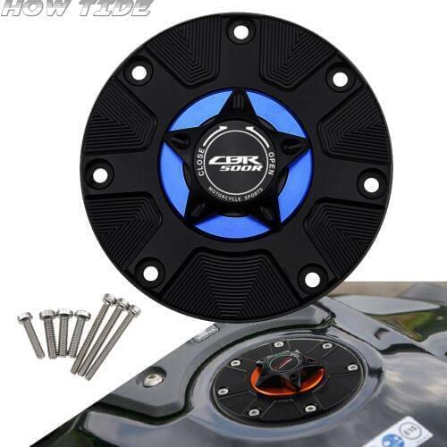 CNC Fuel Gas Tank Cap Cover Aluminum Keyless Motorcycle Accessories for HONDA CBR 500R CBR500R CBR500 R 2016-2018 2017