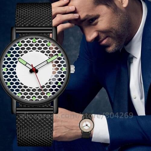 NO Logo PVC Men Casual Hollow out Wristwatch Business Men Watches Round Quartz Watch