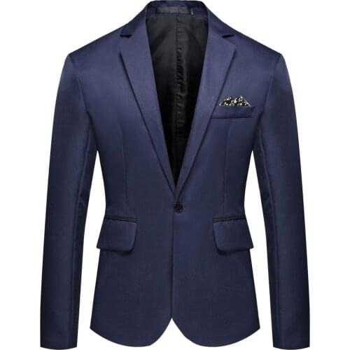 Men Suit Jacket 2021 Fashion One Button Lapel Casual Men Blazer Long Sleeve Decorative Pocket Suit Coat Workwear