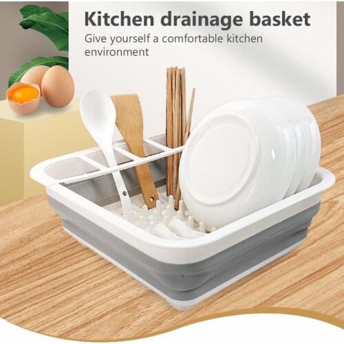 Foldable Dish Rack Basket Plate Organizer Storage Tableware Drainer Bowl Holder Utensil for Home Kitchen Light Duty household