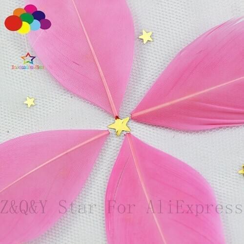 Natural 5-9CM goose feather hard floating head feather dyed pink 100PCSDIY craft jewelry earring jewelry feather