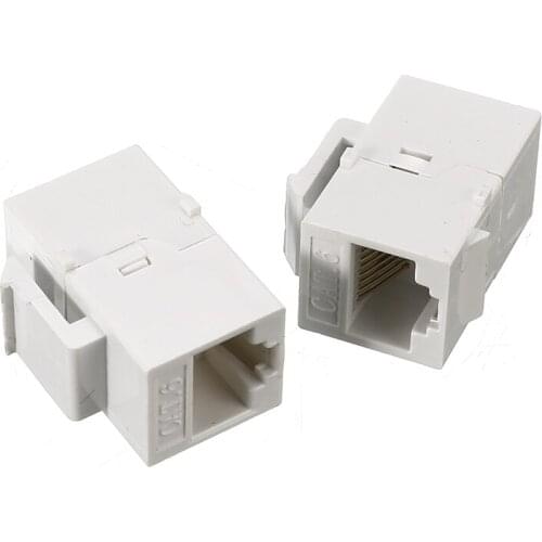 New 10 Packs CAT6 Inline Coupler Keystone RJ45 Female Snap-In Jack Insert White