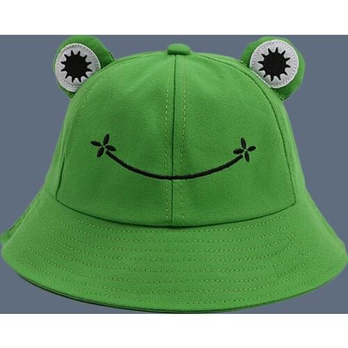 Frog Women Bucket Hat Summer Cute Animal Hiking Beach Fishing Cap Hats Female Panama Photography Bucket Beach Hat Cap Sunhat Bob