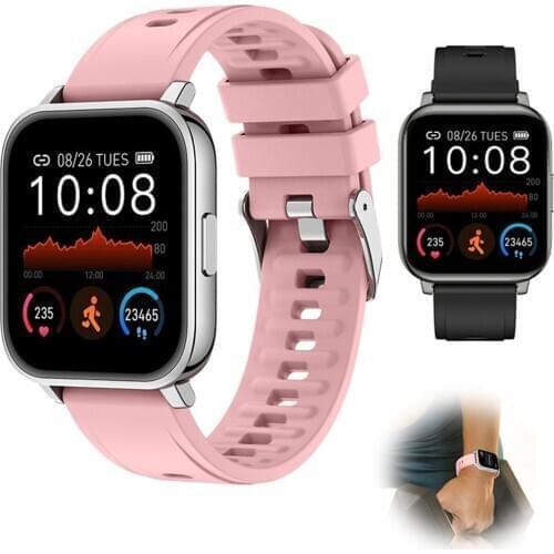 Full Touch Screen Smart Watch Heart Rate Monitoring Wristwatch Sport Fitness Tracker Music Control for Cell Phone Men Women Gift