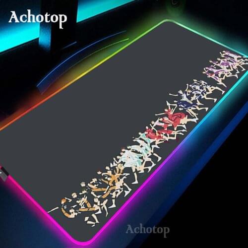 RGB Gaming Mouse Pad Cool Anime Boys Hinata Shoyo Haikyuu Pc Computer Mousepad Wear Rubber Mat for Gamer Mouse Pad To Table Mat