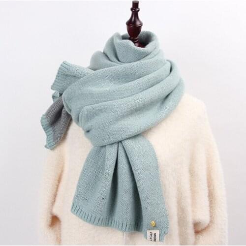 Women Imitated Cashmere Scarves Winter Thicken Warm Soft Shawls Wraps Female Knitted Wool Long Scarf
