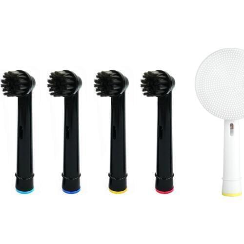 Facial Cleansing Brush Head and 4pcs Bamboo Charcoal Brush Heads For Oral-B Electric Toothbrush Advance Power/Pro Health/Triumph