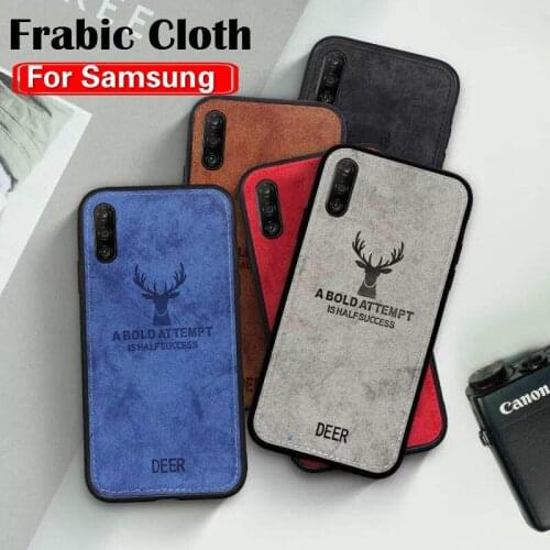 Silicone Soft Fabric Cloth Texture Deer Case For Samsung Galaxy A30 A20 A10 M10 S11 S20 S10 S9 S8 PLUS Lite Note 10 9 8 Pro Case