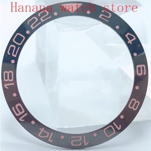 40mm blue ceramic watch bezel insert for 43mm mens dial replaceable accessory inner diameter 31.5mm