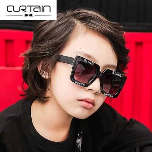 Letter kinder zonnebril Children Girls&Boys Sunglasses UV400 Eyewear Square Frame Fashion Beach Travel Kids Gift Eyeglasses N710