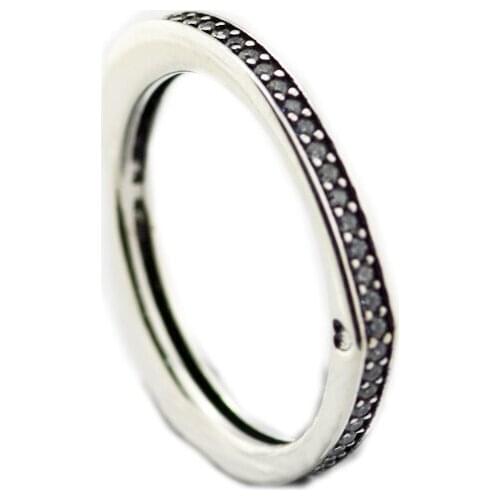 Sparkling Arcs of Love Rings with Clear CZ 100% Authentic 925 Sterling-Silver-Jewelry Free Shipping