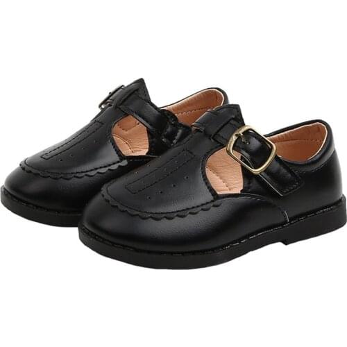 Shoes Girls New Fashion Autumn Childrens Pu Leather Grid Round Head Princess Shoes Kids Flat Dancing Shoe Toddler Casual Shoe