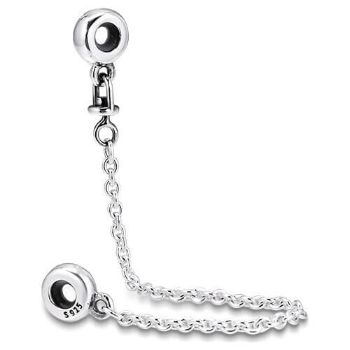 Beads fits For Bracelets Necklaces 100% 925 Sterling-Silver-Jewelry Signature Me My Safety Chain Charms Free Shipping