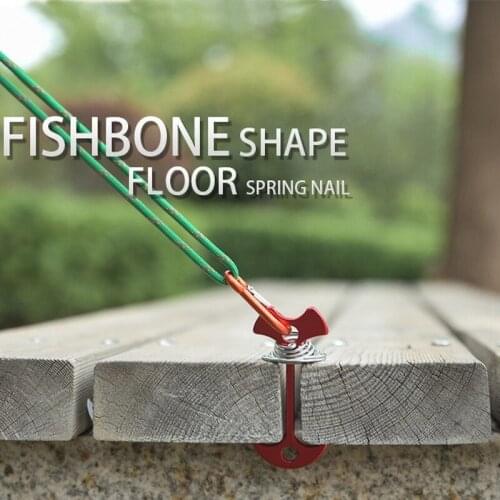 Windproof Outdoor Awning Tent Fixed Hook Buckle Plank Floor Spring Nails Fixed Hook Buckle Camping Accessories