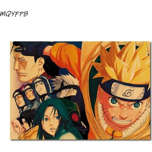 Japanese Anime Kraft Paper Poster Home Room Bedroom Wall Decorative Painting Core 50.5x35cm