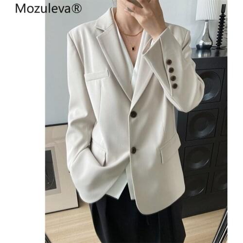 Mozuleva 2021 Office Ladies Loose Blazer Suit Autumn Single Breasted Female Oversized Suit Jacket Women Full Sleeve Outwear