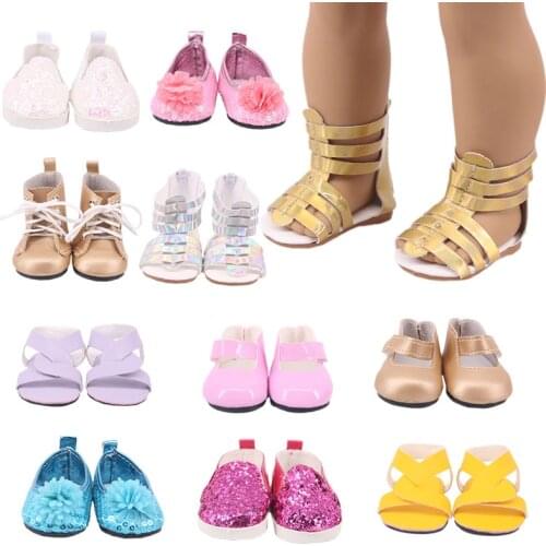 LUCKDOLL Handmade Shoes Fit 18 Inch American 43cm Baby Doll Clothes Accessories,Girls Toys,Generation,Birthday Gift
