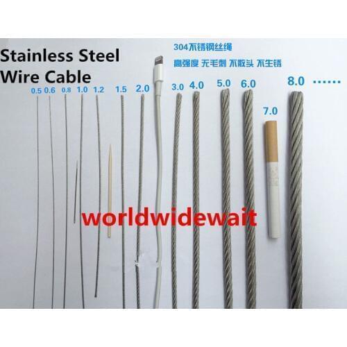 1PC Dia. 4mm X 5M Long Grinding Machine 7x7 Stainless Steel Wire Rope Cable